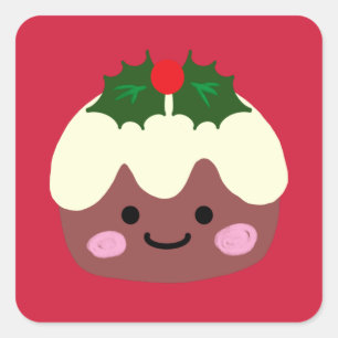 Sticker Carré Pouding de Noël 1
