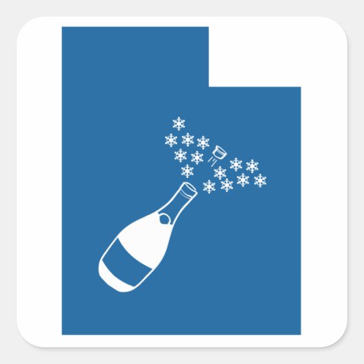 Sticker Carré Poudre de champagne Utah (Devant)