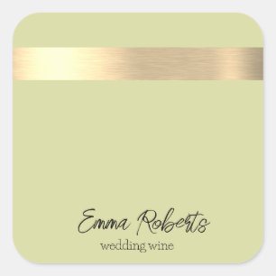 Sticker Carré Poudre de Matcha Verte Rose Doré Feuille Métal Rus