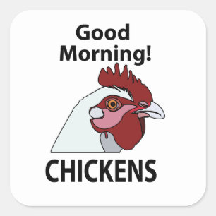 Sticker Carré Poules Bonjour Drôle de poule