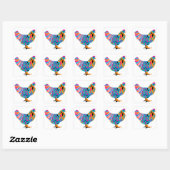 Sticker Carré Poulet brillant (Feuille)