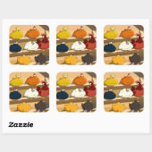 Sticker Carré Poulet Coop Oeufs de Pâques (Feuille)