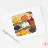 Sticker Carré Poulet Coop Oeufs de Pâques (Enveloppe)