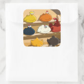 Sticker Carré Poulet Coop Oeufs de Pâques (Sac)