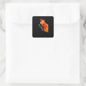 Sticker Carré Poulet essentiel minimaliste propre F-Caw-F (Sac)