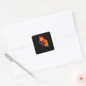 Sticker Carré Poulet essentiel minimaliste propre F-Caw-F (Enveloppe)