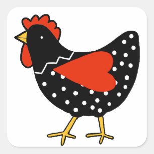 Sticker Carré Poulet Posé