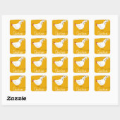 Sticker Carré Poulet vintage (Feuille)