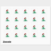 Sticker Carré poulpe de Noël (Feuille)