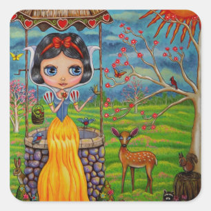 Sticker Carré Poupée aux yeux grands mignons qui veut bien Cerf
