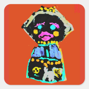 Sticker Carré Poupée d'automne