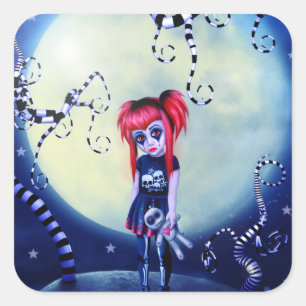 Sticker Carré Poupée gothique au clair de lune