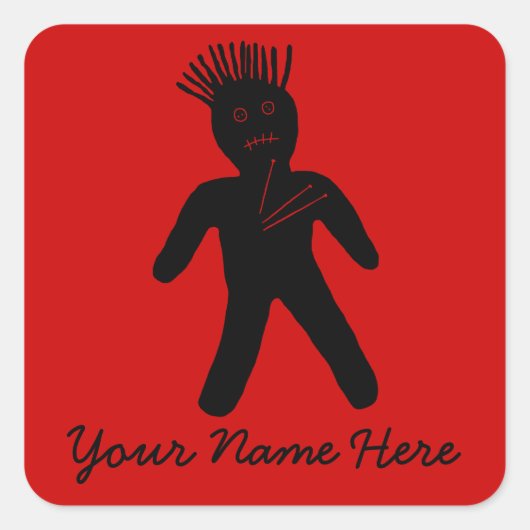 Sticker Carré Poupée vaudou (Devant)