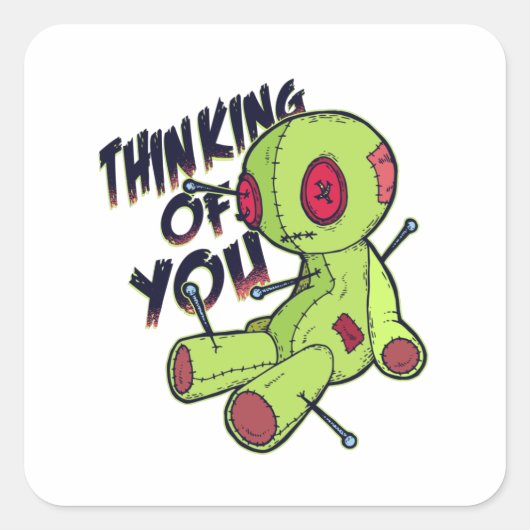 Sticker Carré Poupée vaudou (Devant)