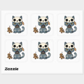 Sticker Carré Poupée vaudou de chat sorcière (Feuille)