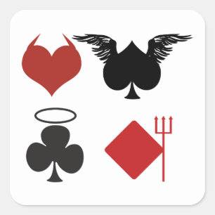 Sticker Carré pour carte Angel et Devil