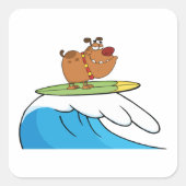 Sticker Carré pour chien de balle de surf (Devant)
