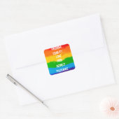 Sticker Carré pour drapeau arc-en-ciel LGBT - Fier (Enveloppe)