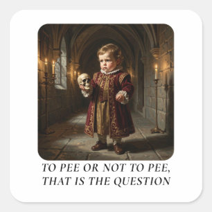 Sticker Carré Pour faire pipi ou pas – Conception de dessin anim