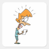 Sticker Carré pour femme qui se casse (Devant)