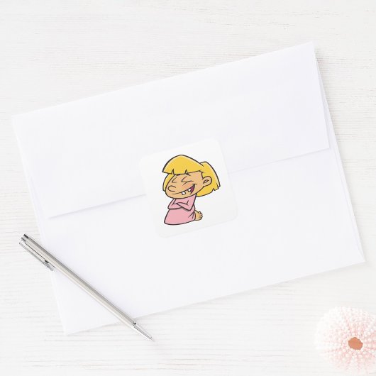 Sticker Carré pour la petite fille qui prie