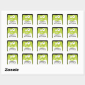 Sticker Carré pour l'anniversaire Lime Monster Bas (Feuille)