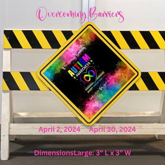 Sticker Carré pour l'autisme