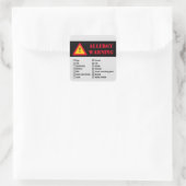 Sticker carré pour l'avertissement d'allergie (Sac)
