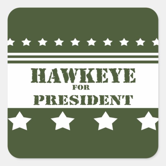 Sticker Carré Pour le président Hawkeye (Devant)