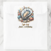 Sticker Carré Pour Plage Huître de perle de fruits de mer rôti 3 (Sac)