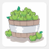 Sticker Carré pour pommes vertes (Devant)