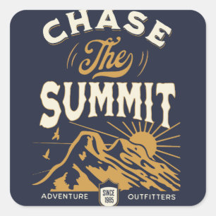 Sticker Carré poursuivre les montagnes sommets amoureux de la na