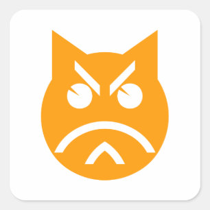 Sticker Carré Poussage Emoji Chat