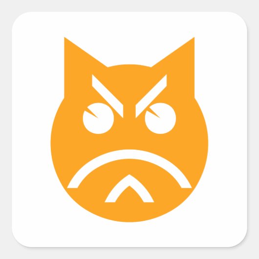 Sticker Carré Poussage Emoji Chat (Devant)