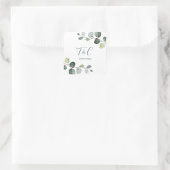 Sticker Carré Pousses de feuillage aquarelle d'eucalyptus PixDez (Sac)