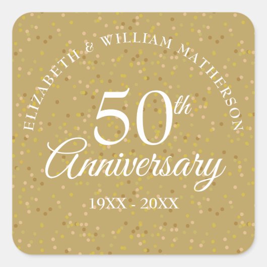 Sticker Carré Poussière d'or du 50e anniversaire (Devant)