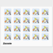 Sticker Carré Poussin de Pâques éclos (Feuille)