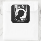 Sticker Carré Pow MIA : Vous N'Êtes Pas Oublié ! (Sac)