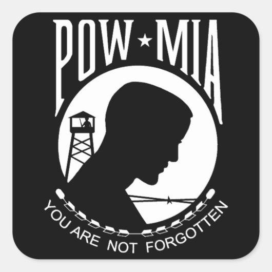 Sticker Carré Pow MIA : Vous N'Êtes Pas Oublié ! (Devant)