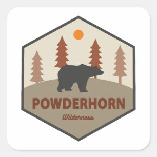 Sticker Carré Powderhorn Wilderness Colorado Ours