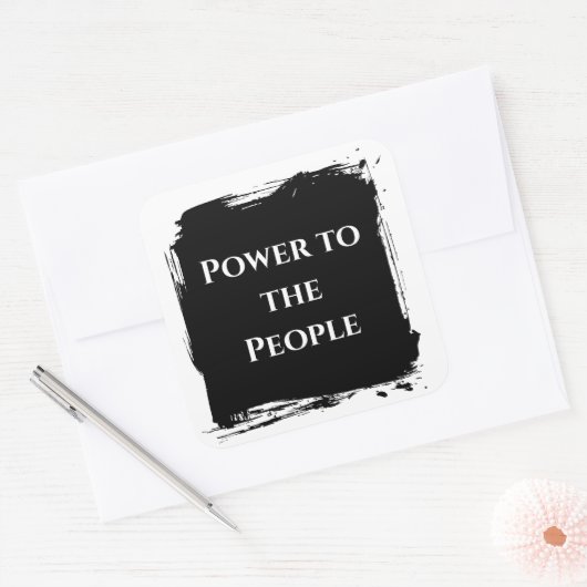 Sticker Carré Power to the People t shirt political statement (Enveloppe)
