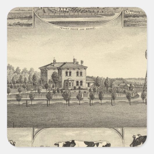 Sticker Carré Prairie Lawn Farm (Nebraska) (Devant)