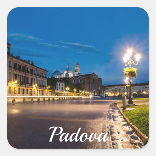 Sticker Carré Prato della Valle la nuit à Padova, Italie (Devant)