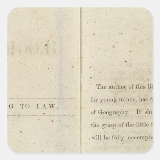 Sticker Carré Préface Lecteur géographique pour enfants Dixie (Devant)