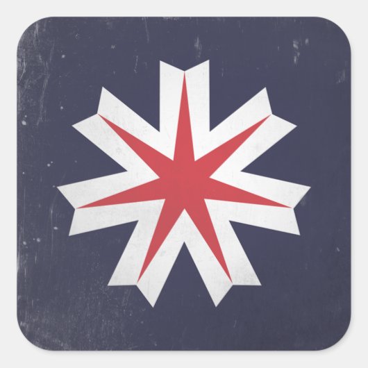 Sticker Carré Préfecture de Hokkaido (Devant)