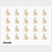 STICKER CARRÉ PREMIER ANNIVERSAIRE DE BÉBÉ (Feuille)