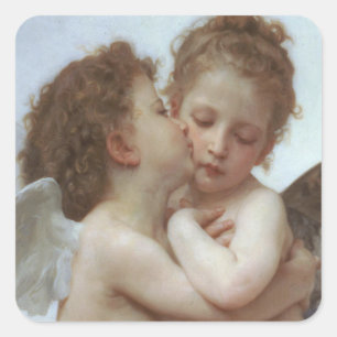 Sticker Carré Premier baiser - belle peinture d'ange