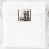 Sticker Carré Premier métier à tisser, 1750 (Sac)