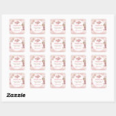 Sticker Carré Premier Rodéo Boho Rose 1er Anniversaire (Feuille)