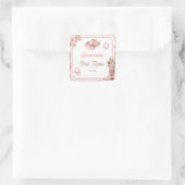 Sticker Carré Premier Rodéo Boho Rose 1er Anniversaire (Sac)